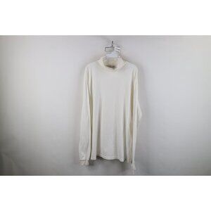 Vintage 90s Eddie Bauer Mens XL Blank Soft Cotton Turtleneck T-Shirt White USA